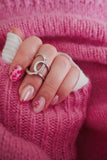 Bague Alma argentée en acier inoxydable hypoallergénique
