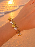 Bracelet Bianca acier inoxydable doré ajustable hypoallergénique