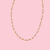 Collier Costa Rica blanc en acier inoxydable, porté