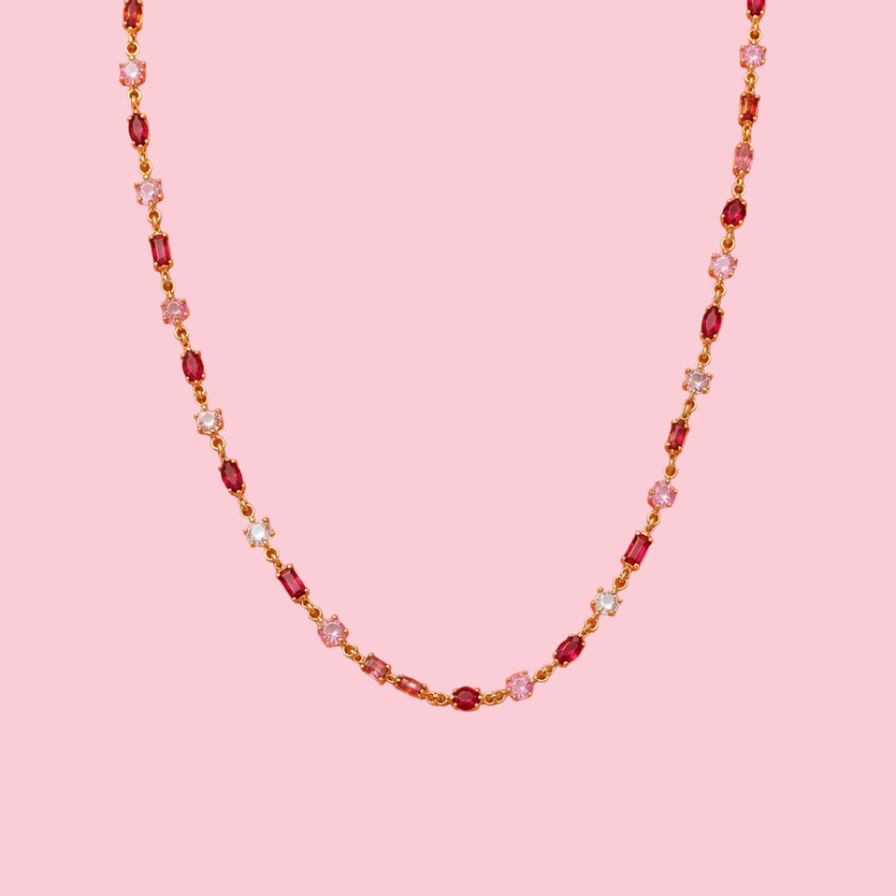 Collier Costa Rica rose en acier inoxydable, porté