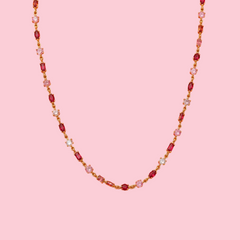 Collier Costa Rica rose en acier inoxydable, porté
