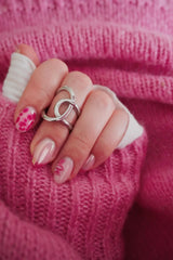 Bague Alma argentée en acier inoxydable hypoallergénique