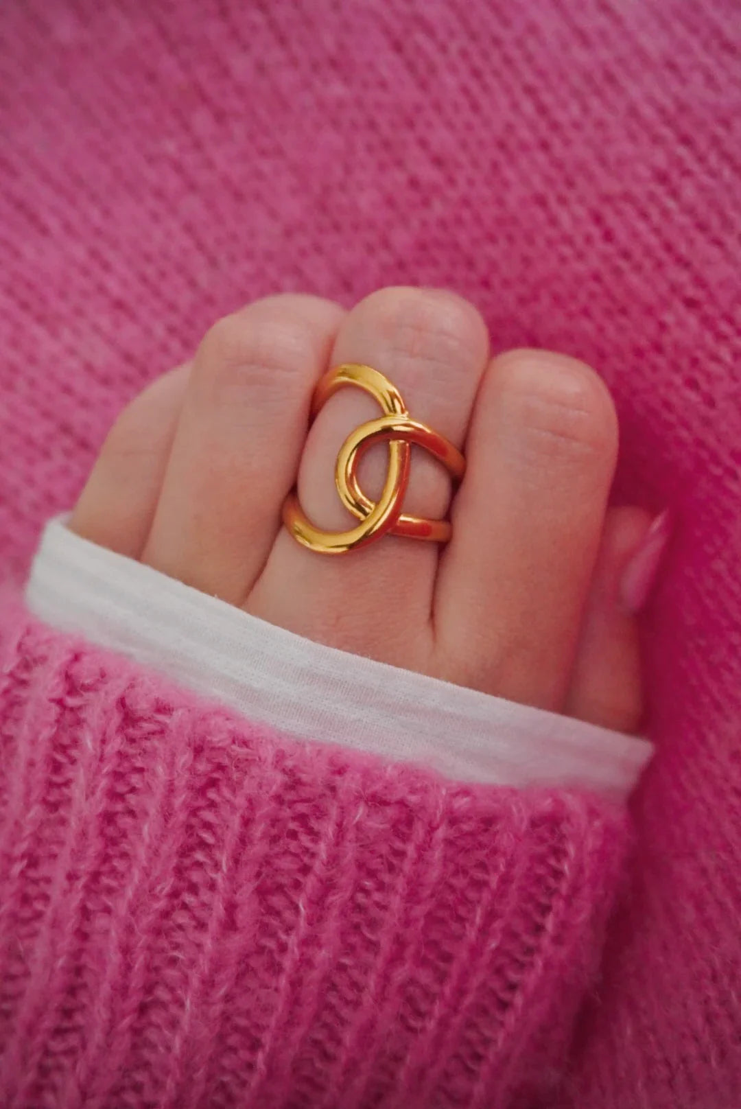 Bague Alma dorée acier inoxydable qui ne noircit pas