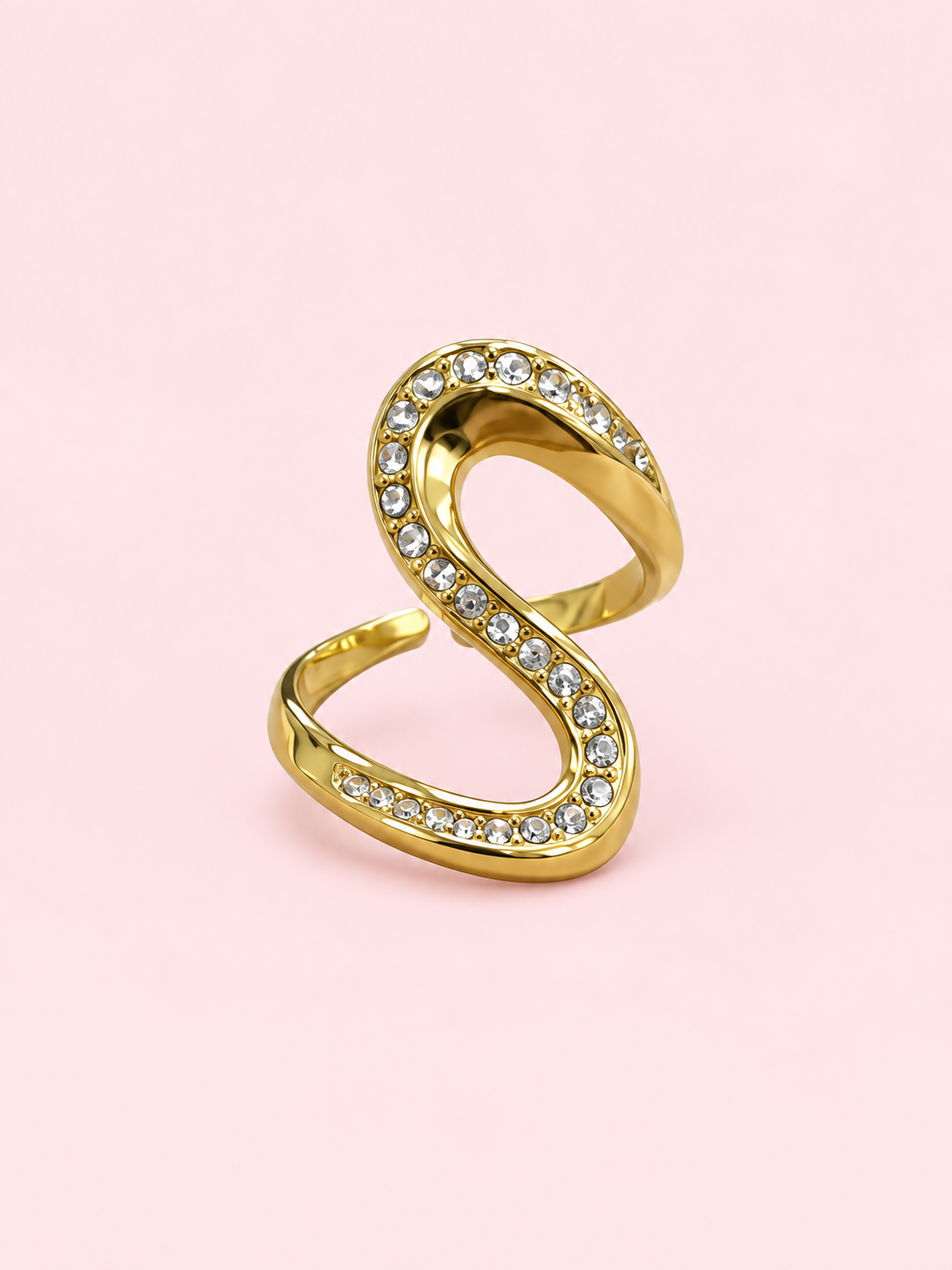 Bague Serpentía en acier inoxydable doré