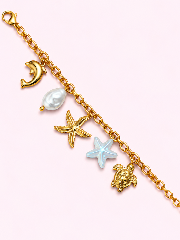 Bracelet Seychelles en acier inoxydable doré