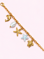 Bracelet Seychelles en acier inoxydable doré