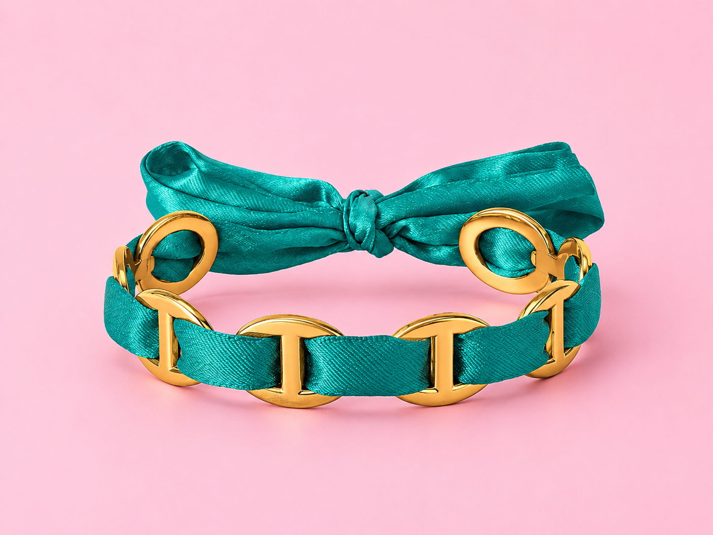 Jonc Mimi turquoise en acier inoxydable doré