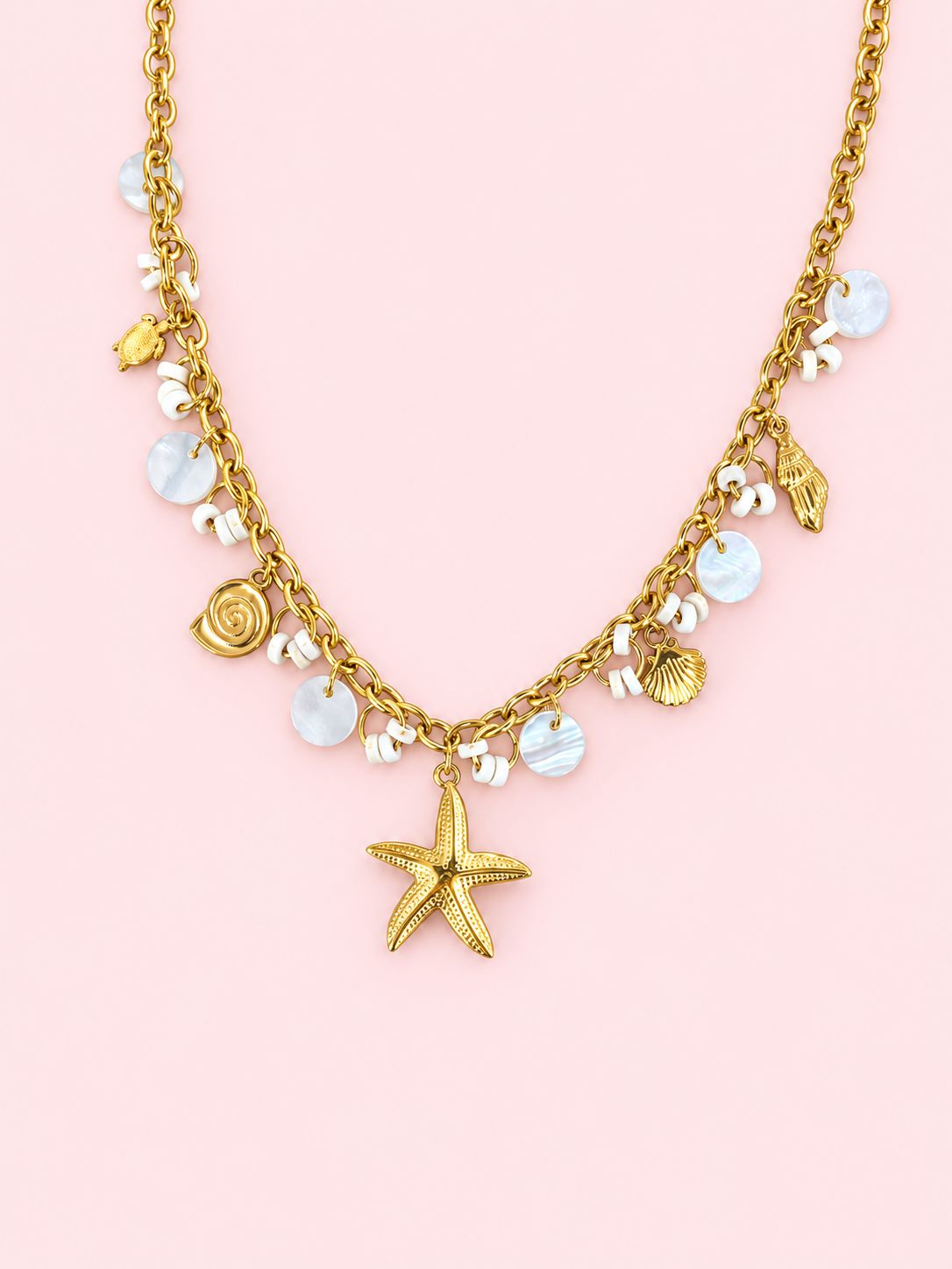 Collier Sandy en acier inoxydable doré