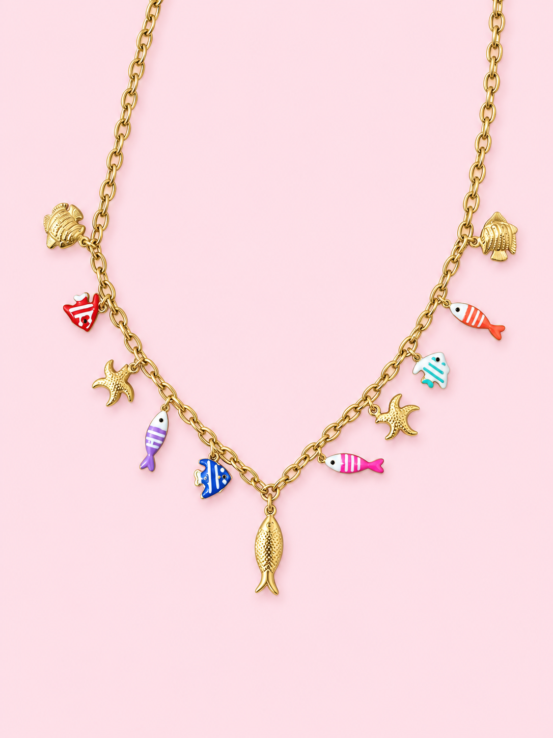 Collier Santa Barbara en acier inoxydable doré