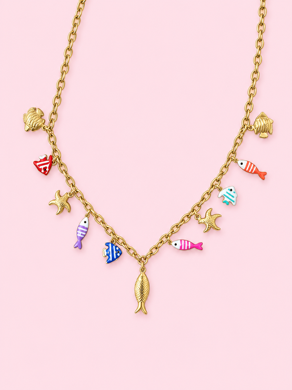 Collier Santa Barbara en acier inoxydable doré