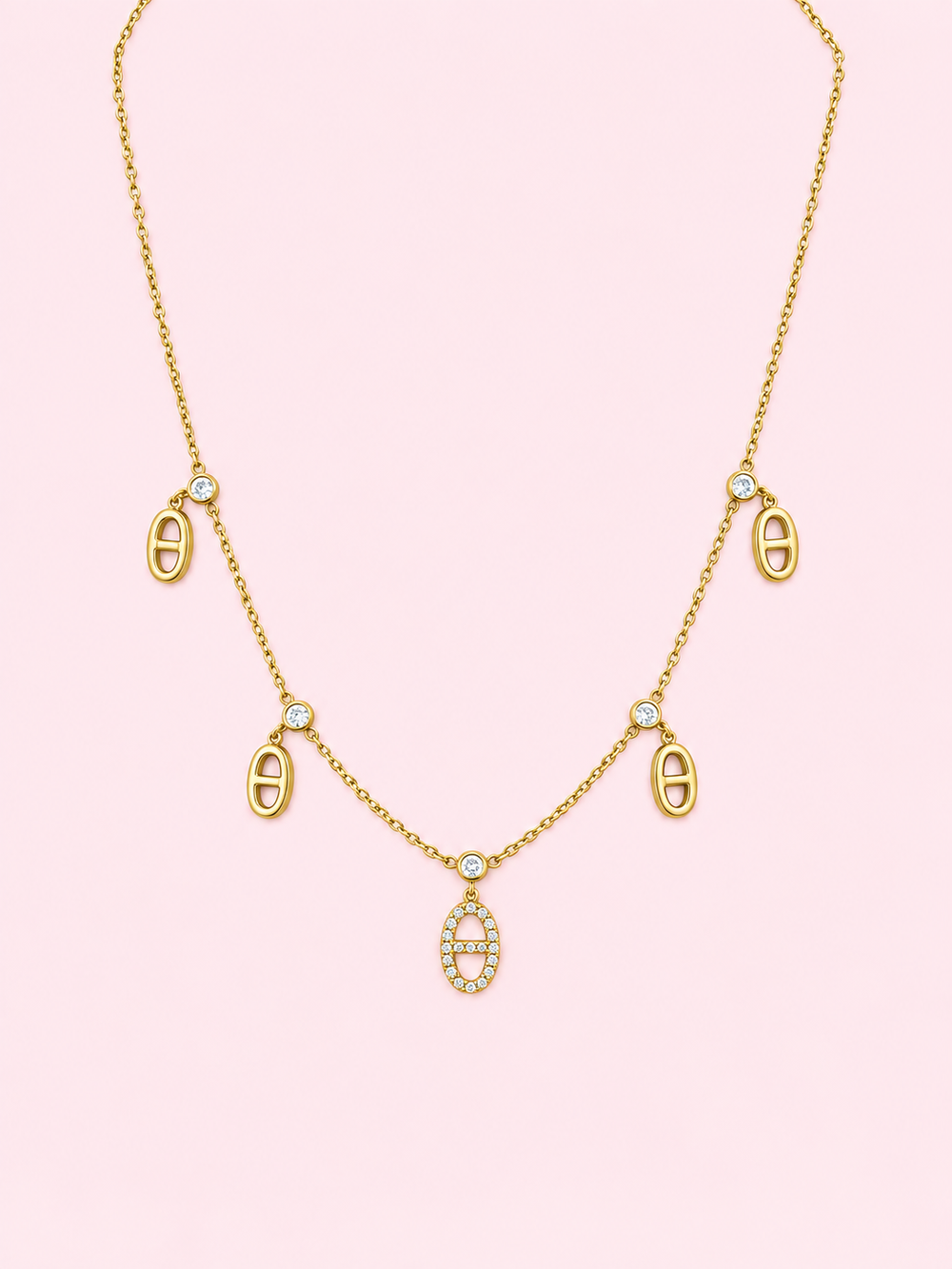 Collier Trendy en acier inoxydable doré