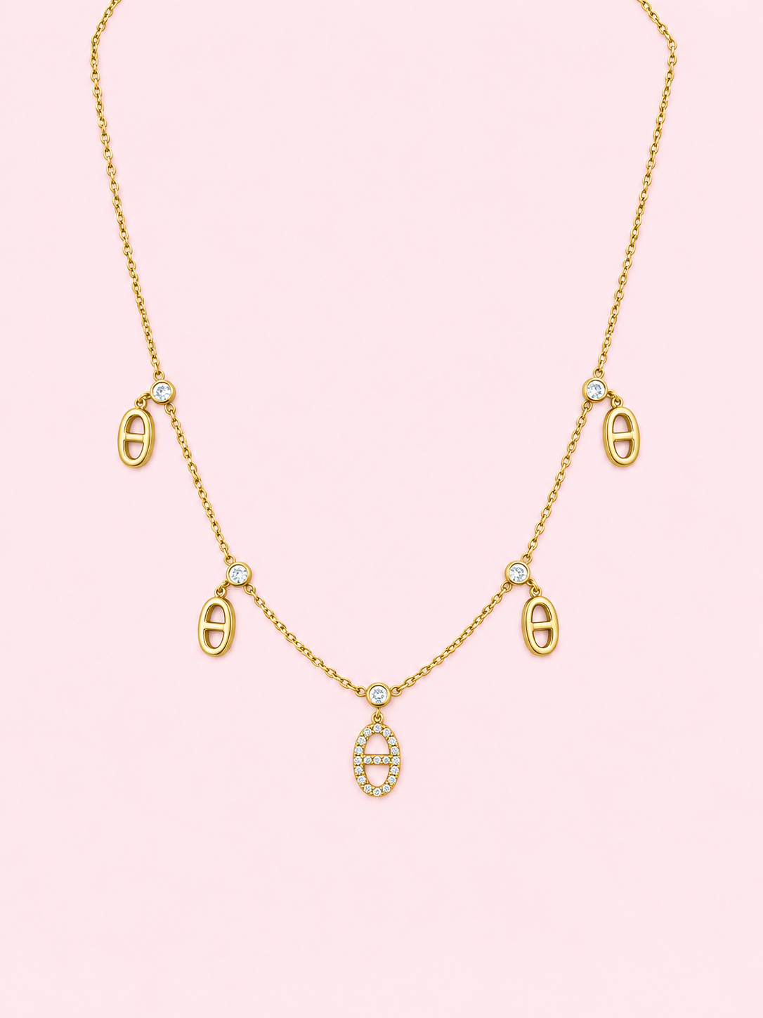 Collier Trendy en acier inoxydable doré