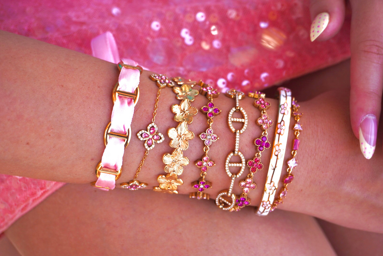 Bracelet Lysia rose, détail