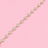Bracelet Aphrodite blanc en acier inoxydable, ajustable