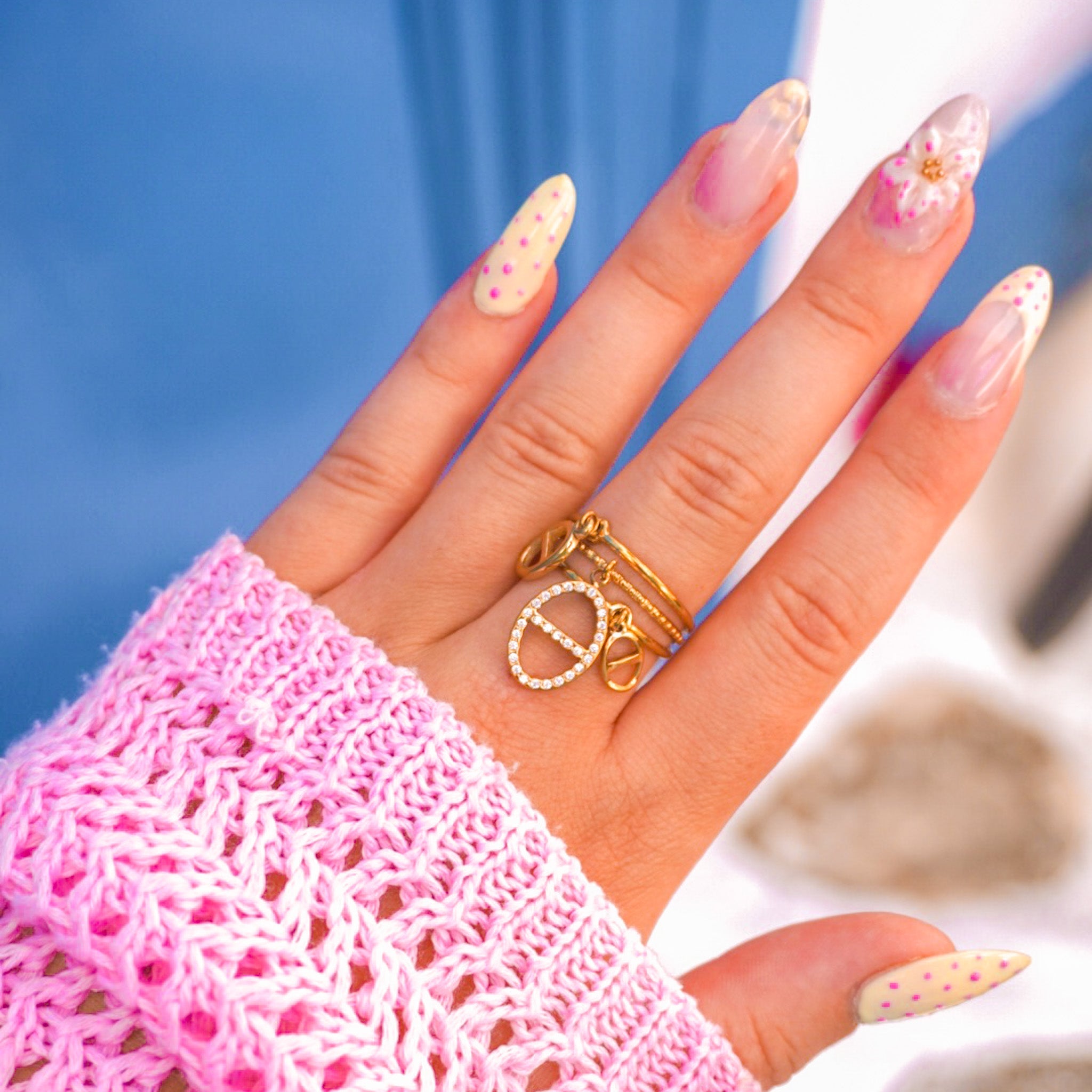 Bague Aby, vue portée