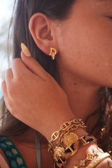 Boucles d'oreilles Diane en acier inoxydable doré