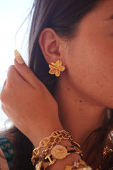 Boucles d'oreilles Marguerite en acier inoxydable doré