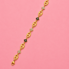 Bracelet Blackie en acier inoxydable, ajustable, porté