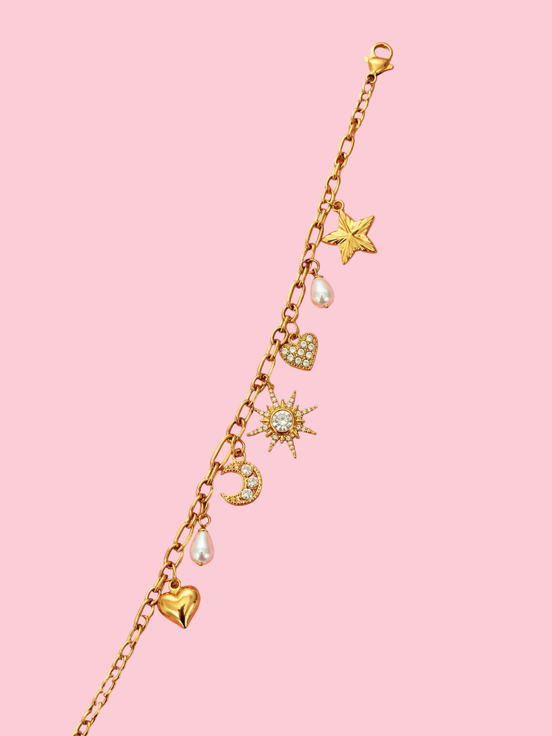 Bracelet Ciela en acier inoxydable, ajustable, porté