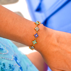 Bracelet Perle de l'Océan en acier inoxydable, ajustable, porté
