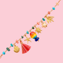 Bracelet Joy en acier inoxydable, ajustable, porté