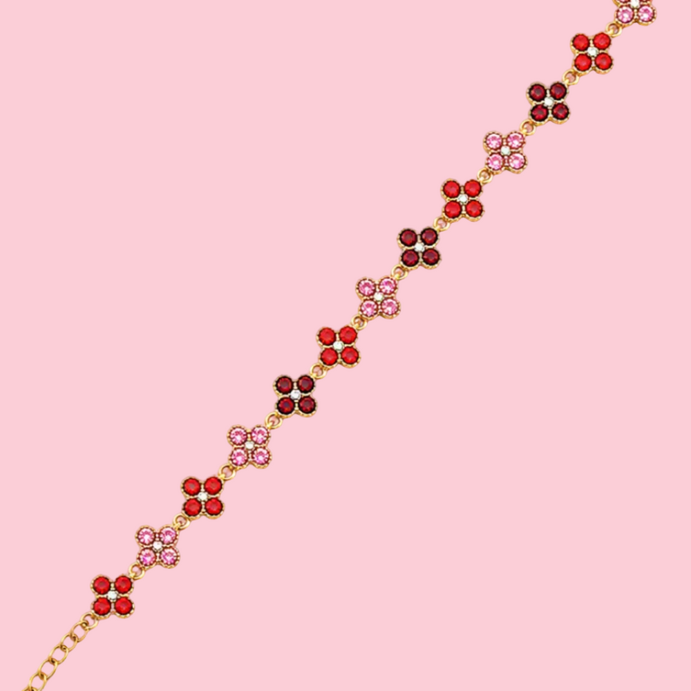 Bracelet Aphrodite rouge sang en acier inoxydable, ajustable