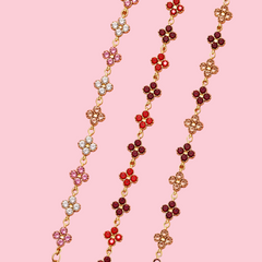 Bracelet Aphrodite rouge gorge en acier inoxydable, ajustable