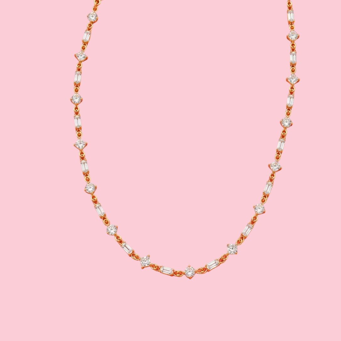 Collier Costa Rica blanc en acier inoxydable, porté