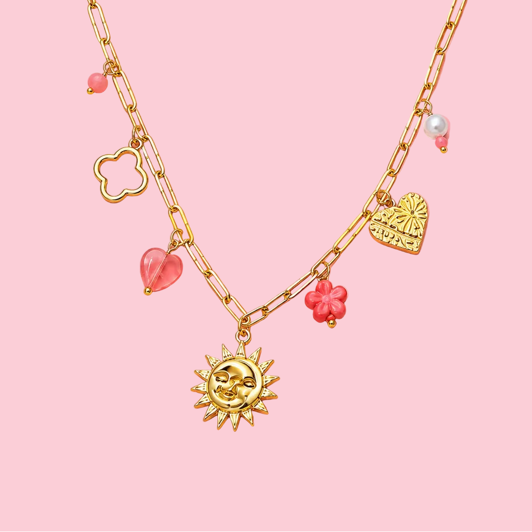 Collier Giulia en acier inoxydable, ajustable, porté