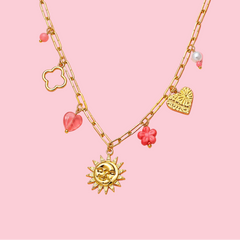 Collier Giulia en acier inoxydable, ajustable, porté