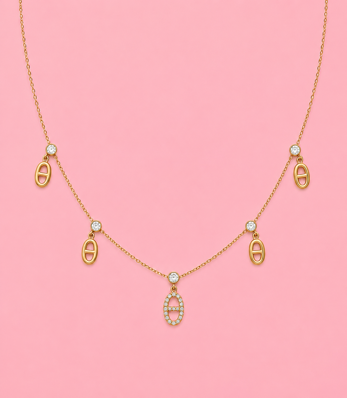 Collier Trendy en acier inoxydable, ajustable, porté