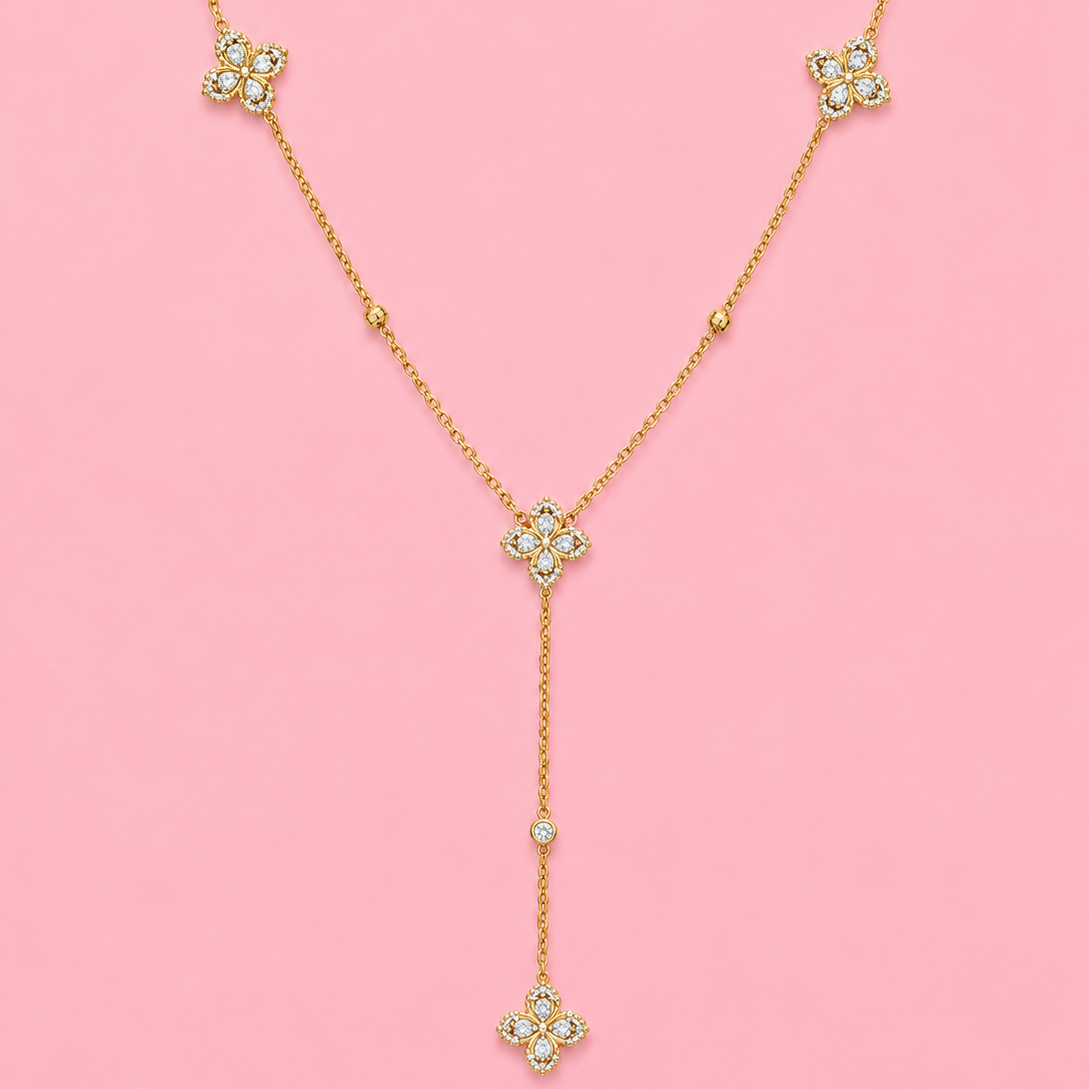 Collier Y Lisia en acier inoxydable, ajustable, porté