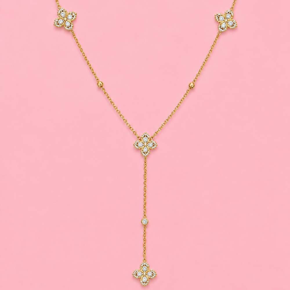 Collier Y Lisia en acier inoxydable, ajustable, porté