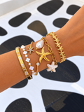 Compo blanche : Jonc Alpia, Bracelet Athènes et Jonc Starla portés ensemble