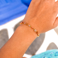 Bracelet Costa Rica rose, vue portée
