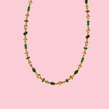 Collier Costa Rica vert en acier inoxydable, porté